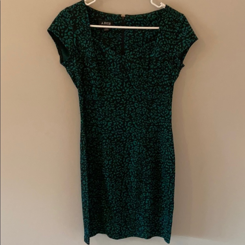 Green and black dress